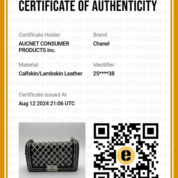 Pre-owned CHANEL Tweed Sequin Stitch Boy Bag - Picture 5 of 5